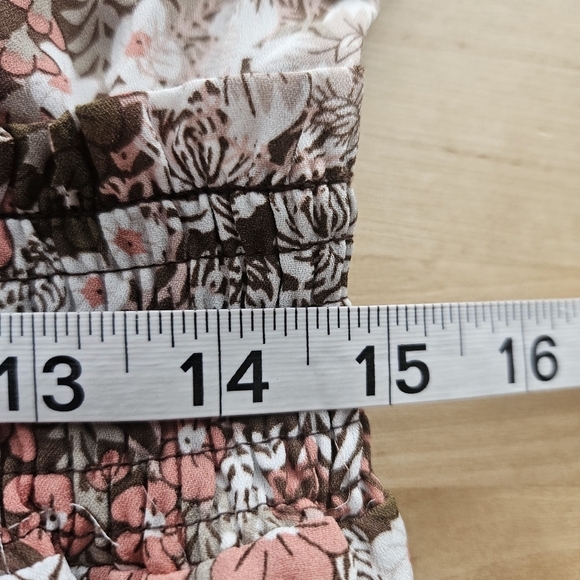 Dokotoo Boho Drawstring V Neck Smocked Long Sleeve Ruffle Tiered Chiffon Large - Picture 8 of 10